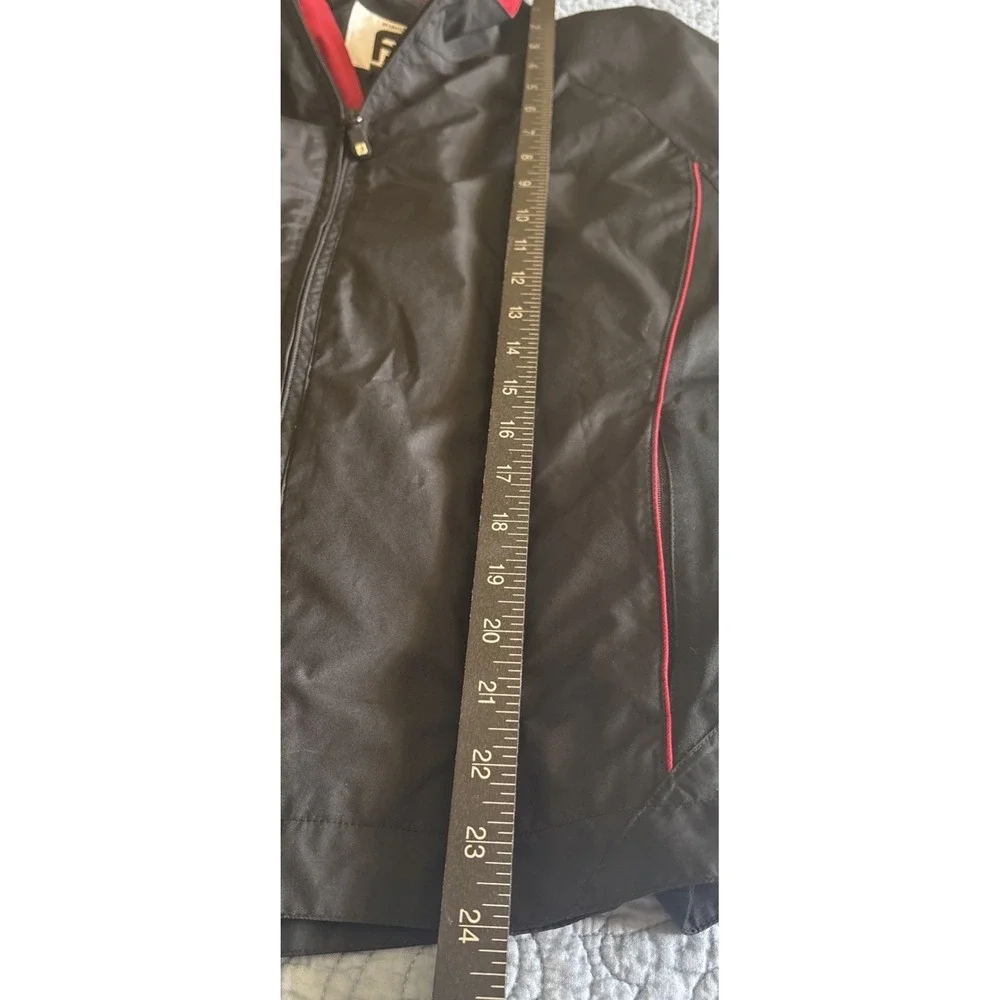 FootJoy DryJoys Women's Small Golf Rain Jacket Black Red Long Sleeve